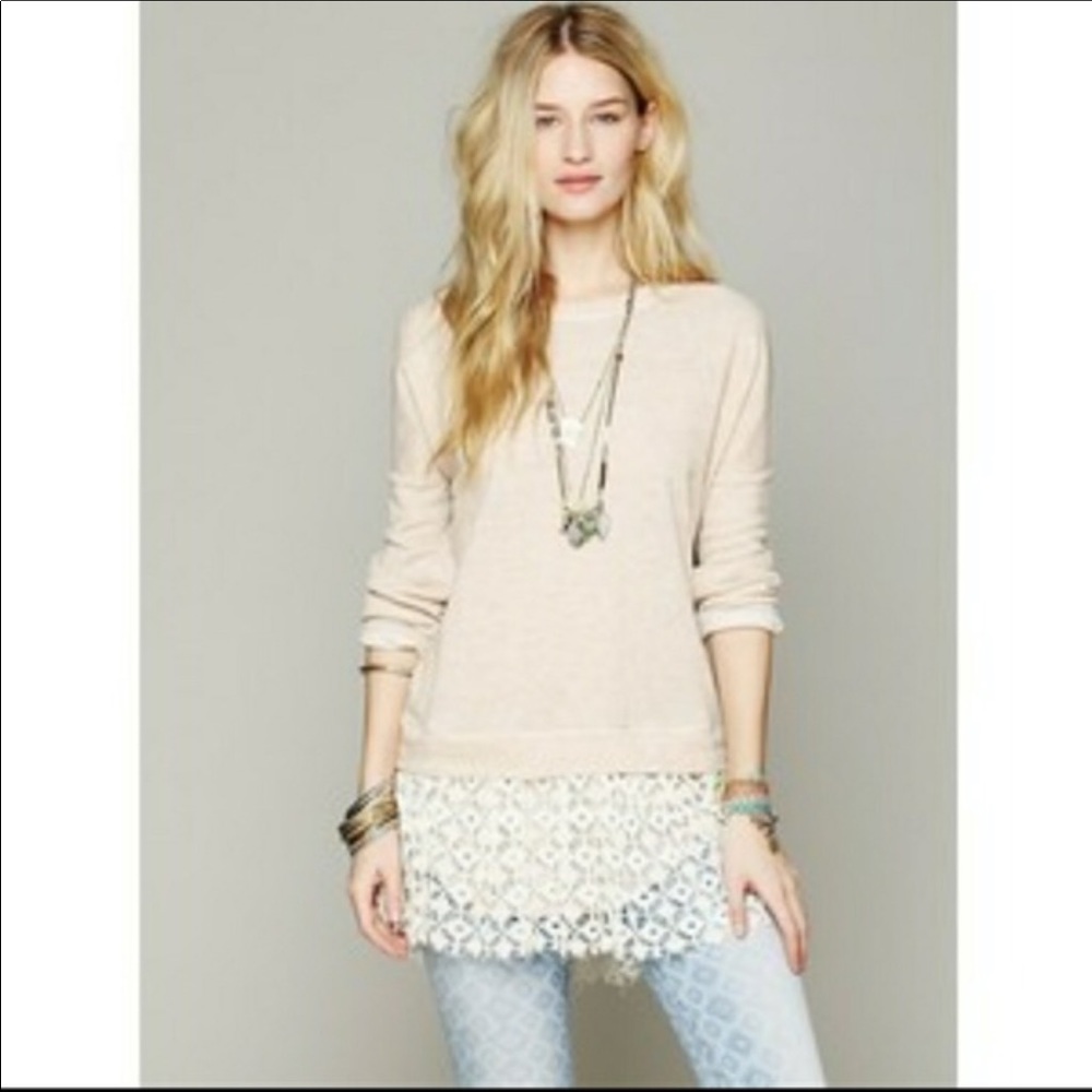 FP Beach Shake It Lace Trim Sweatshirt XS/S